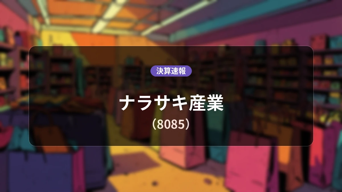 ナラサキ産業(8085)、最新決算：経常利益は前年同期比+815.8%増の7億2,200万円、売上高は前年同期比+13.3%増