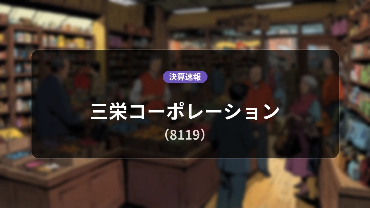 三栄コーポレーション(8119)、直近決算:営業利益は前年同期比-80.0%減の9,300万円、純利益94.4%減
