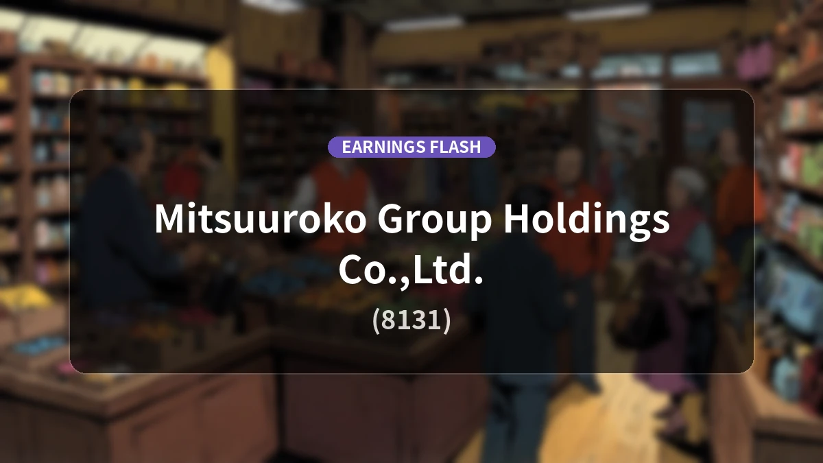 Mitsuuroko Group Holdings (8131) Earnings: Operating Income Decreases 10.9% YoY to 3.17 Billion Yen