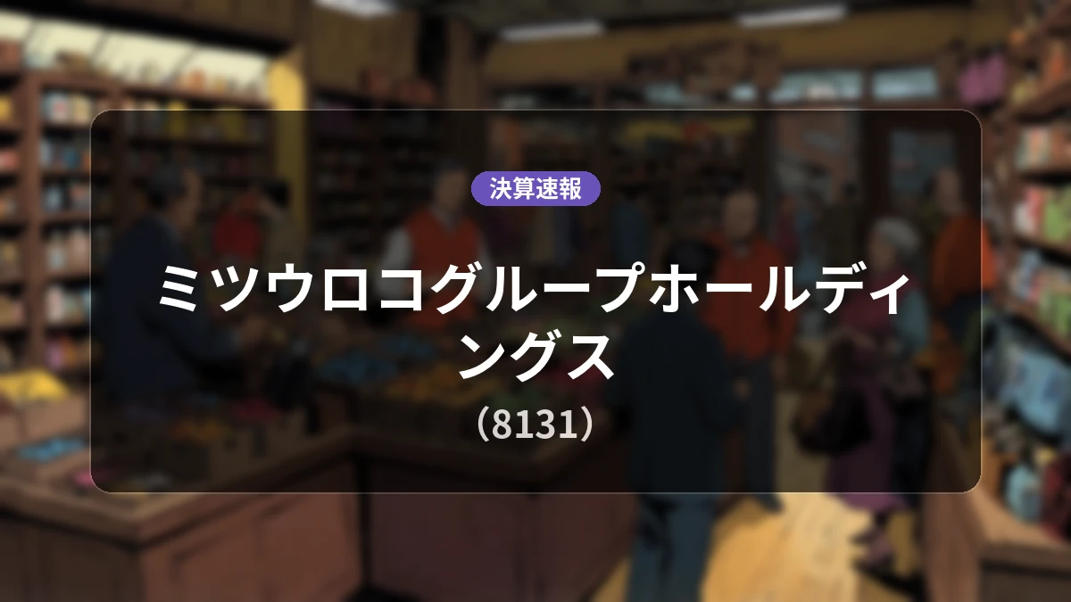 ミツウロコグループホールディングス(8131)、最新決算：営業利益は前年同期比-10.9%減の31億7,300万円、純利益7.3%減