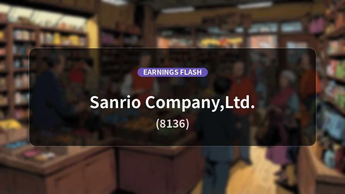 Sanrio (8136) Earnings: Operating Profit Up 11.1% YoY to 22.435 Billion Yen, Net Income Increases 9.3%