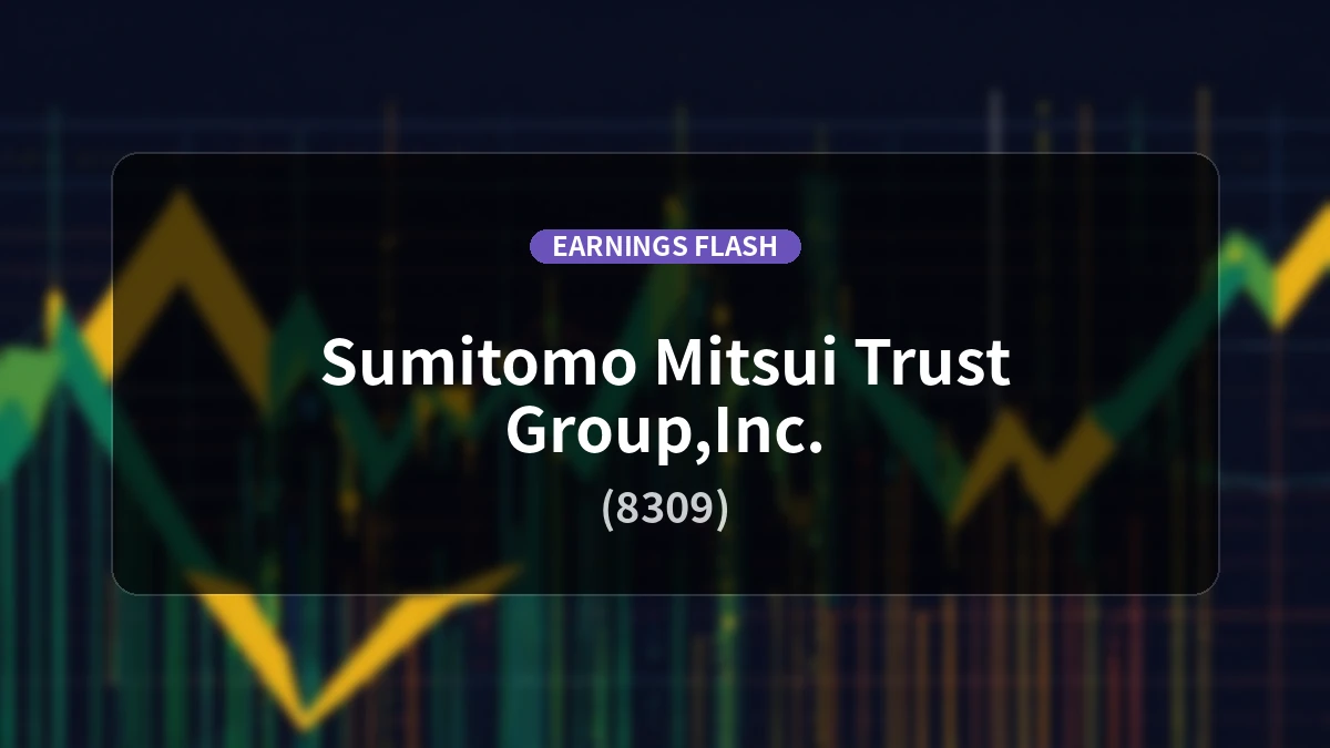 Sumitomo Mitsui Trust Holdings (8309) Earnings: Ordinary Income Surges 108.5% to 173.47 Billion Yen, Net Income Up 56.6%