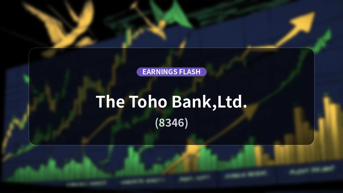 The Toho Bank, Ltd. (8346) Earnings: Ordinary Profit Surges 55.7% YoY to 7.575 Billion Yen, Net Income Up 52.5%