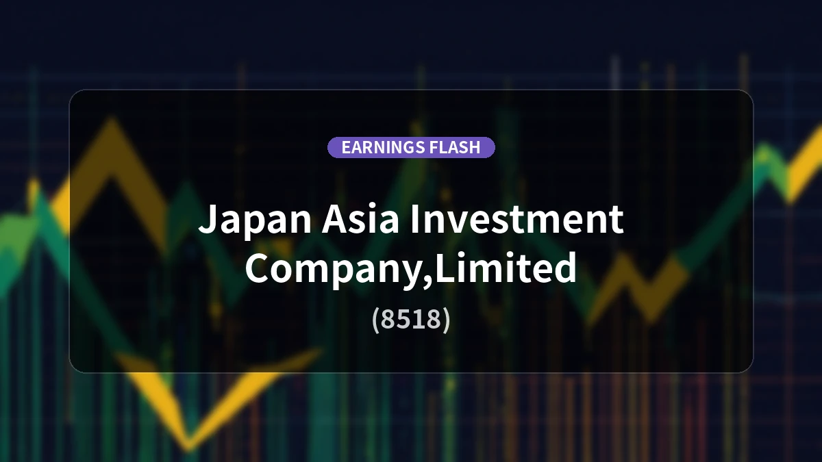 Japan Asia Investment (8518) Earnings: Operating Revenue Surges +222.8% YoY to 940 Million Yen