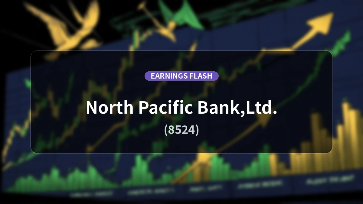 Hokuyo Bank (8524) Earnings: Ordinary Income Up 38.2% YoY to 11.22 Billion Yen, Net Income Increases 40.3%
