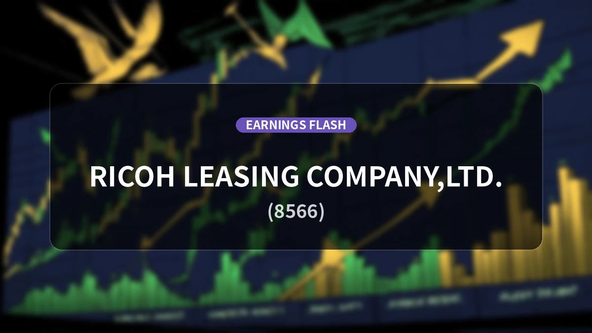 Ricoh Leasing (8566) Earnings Report: Operating Income Down 3.6% YoY to 4,749 Million Yen, Net Income Decreases 5.3%