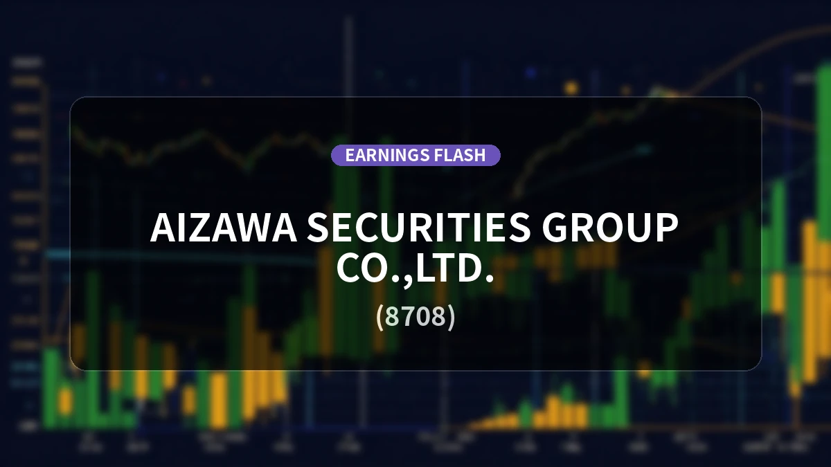 Aizawa Securities Group (8708) Earnings: Net Income Surges 730.4% YoY