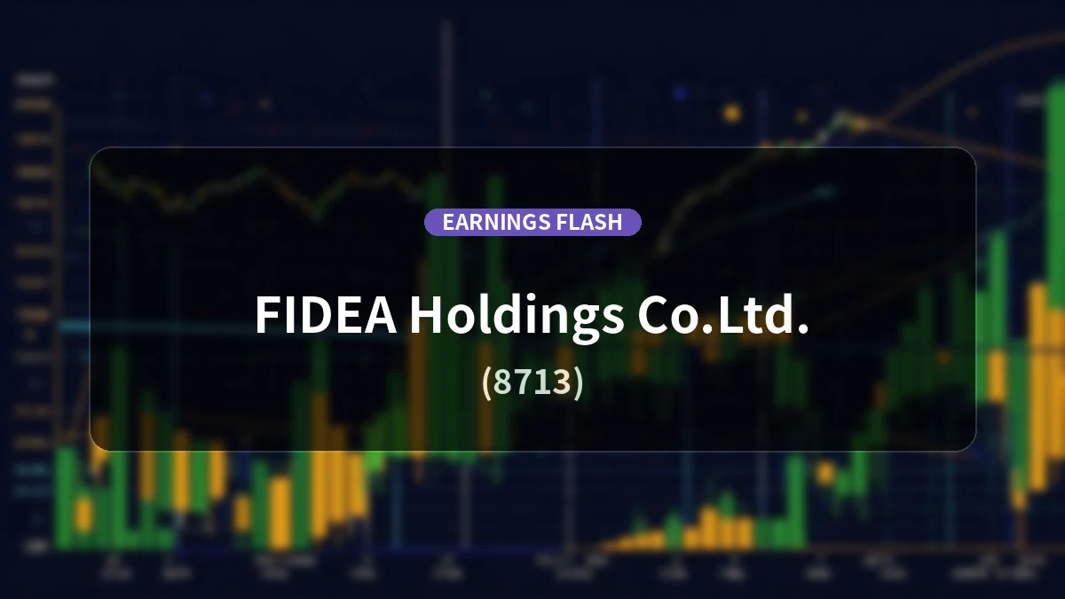 Fidea Holdings (8713) Earnings: Ordinary Income Surges 114.6% YoY to 2.339 Billion Yen, Net Income Up 42.4%