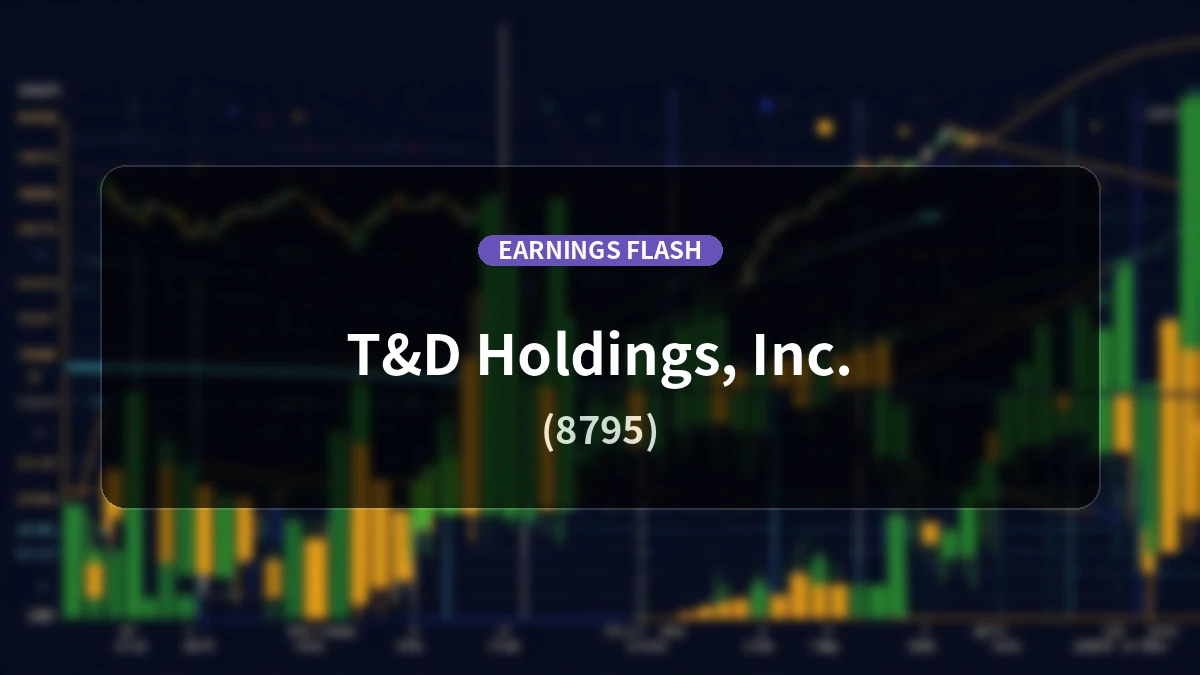 T&D Holdings (8795) Earnings: Ordinary Income Up 29.9% to 76.26 Billion Yen