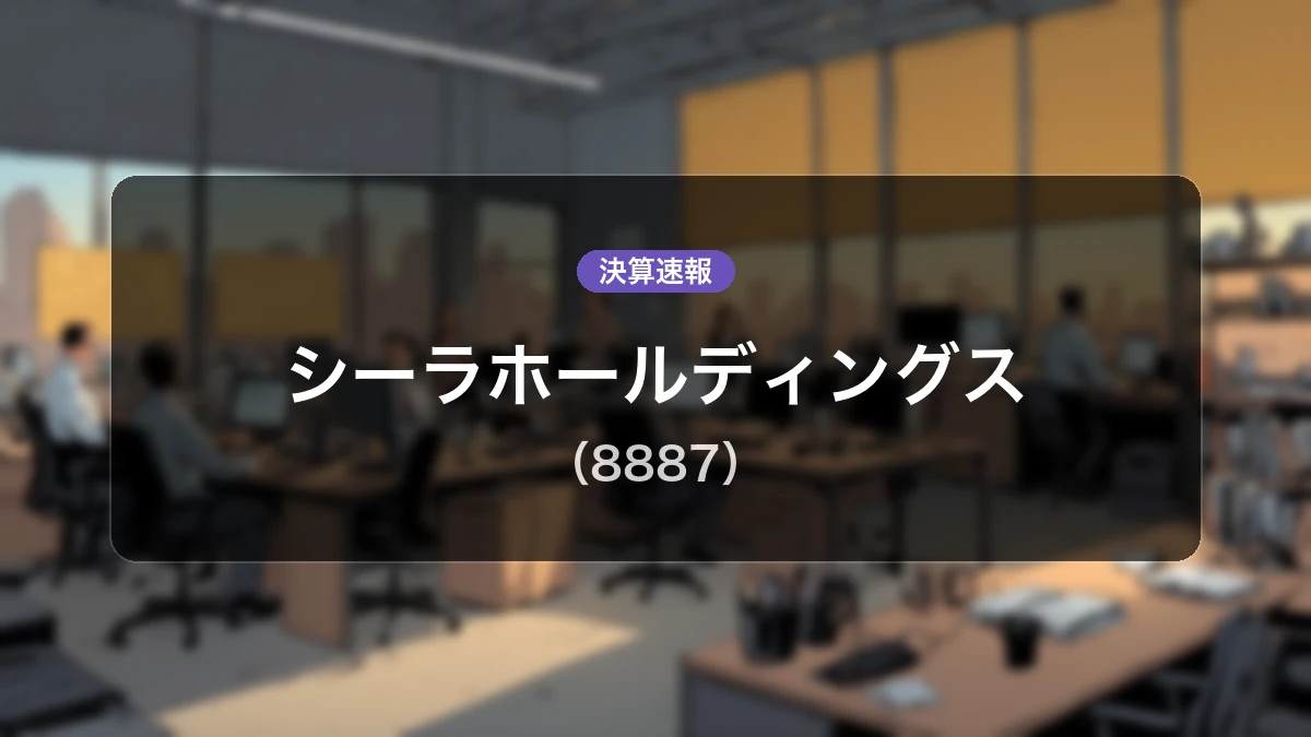 シーラホールディングス(8887)、決算速報:売上高393億3,100万円、親会社株主帰属純利益66億8,400万円を計上