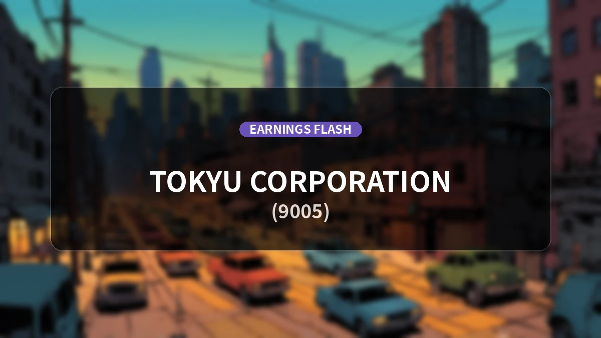Tokyu Corporation (9005) Earnings: Operating Revenue Up 4.6% YoY, Operating Profit Decreases by 2.8%, While Net Income Surges 43.4%