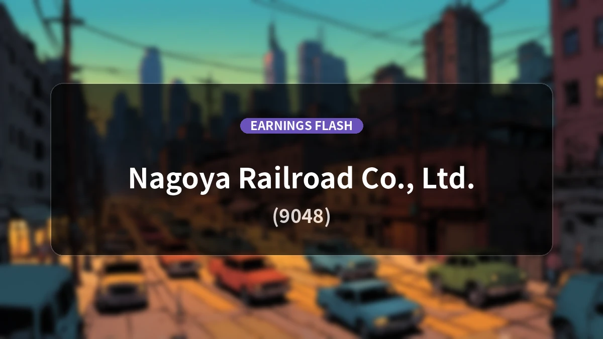 Nagoya Railroad Co., Ltd. (9048) Earnings: Operating Profit Down 4.2% YoY, While Net Income Surges 86.7%