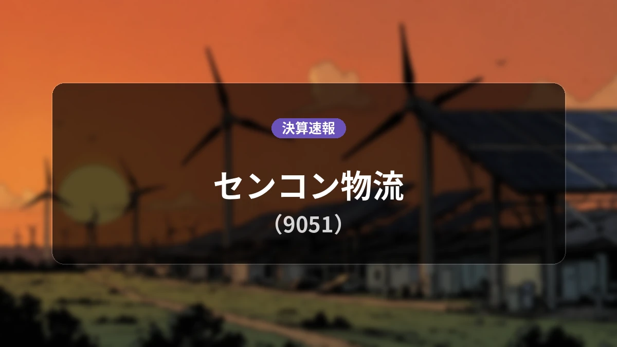 センコン物流(9051)、決算：営業収益は前年同期比+6.4%増となるも、経常利益-49.5%減