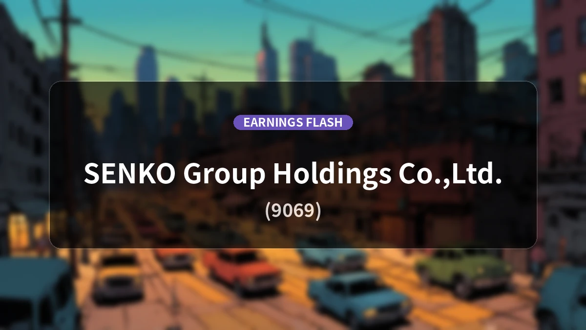 Senko Group Holdings (9069) Latest Earnings: Operating Income Up 22.9% YoY to 10.67 Billion Yen, Net Income Increases 28.1%