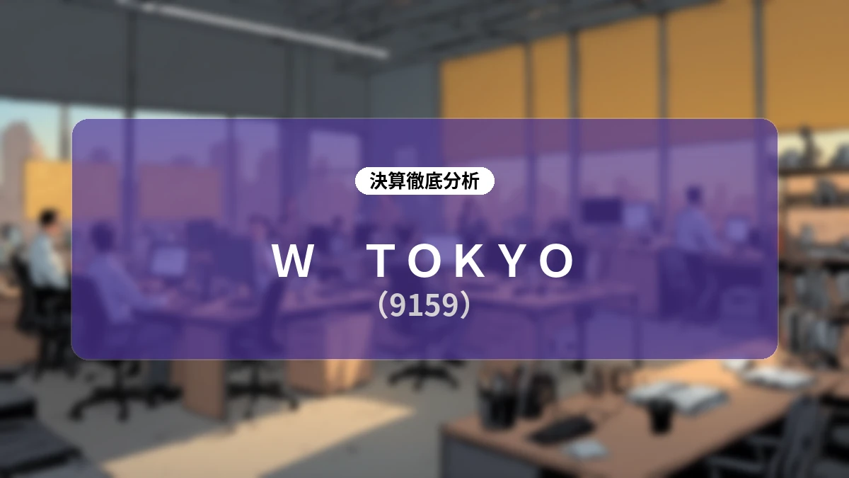 【決算詳細レポート】株式会社W TOKYO 2026年6月期通期決算と今後の成長戦略分析