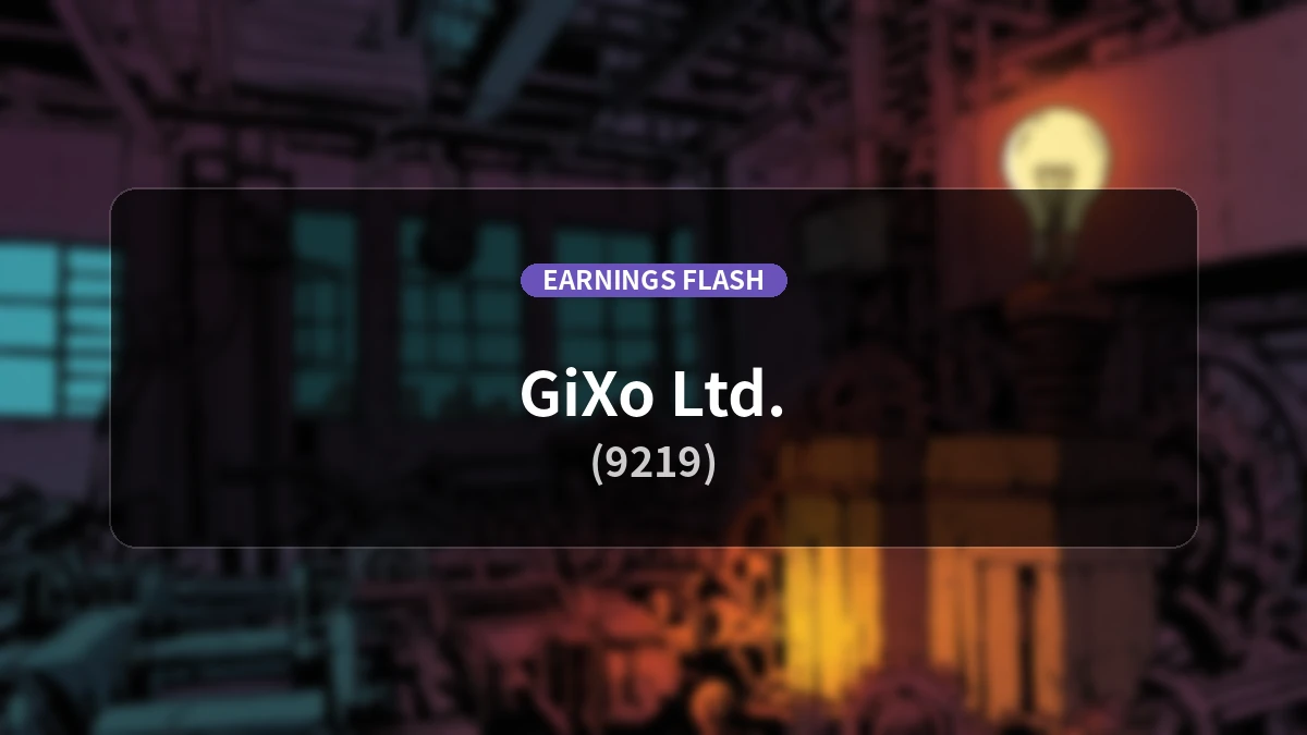 Gikkoku (9219) Earnings: Net Sales Increase by +15.3% Year-over-Year