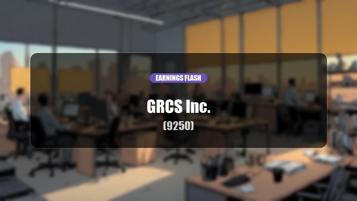GRCS (9250) Earnings Report: Revenue Up 8.8% YoY, Operating Loss Reported at 48 Million Yen