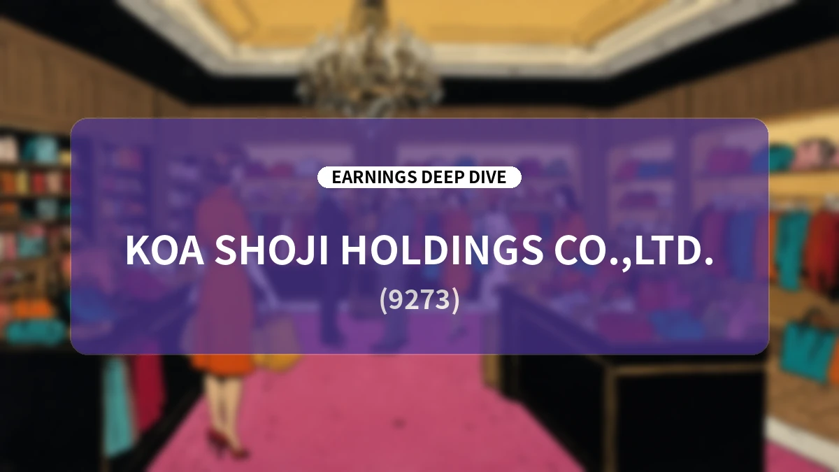 Koa Shoji Holdings (9273) FY2026 Financial Results & Mid-to-Long-Term Growth Strategy Deep Dive Report