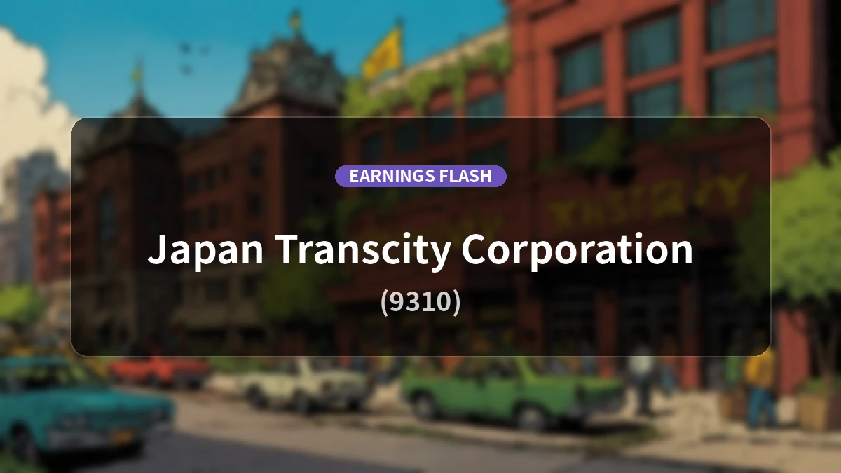Japan Transcity (9310) Earnings Report: Operating Income Up 2.5% YoY to 2,157 Million Yen
