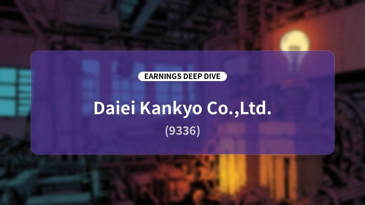 Daiei Kankyo Q1 FY2027 Earnings Deep Dive: A Comprehensive Analysis of Significant Revenue and Profit Growth Driven by New Consolidation and Infrastructure Demand