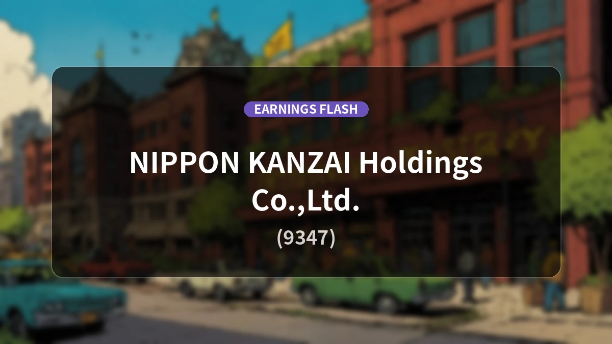 Nihon Kanzai Holdings (9347) Earnings: Operating Income Up 14.8% YoY to 3.134 Billion Yen, Net Income Up 20.4%
