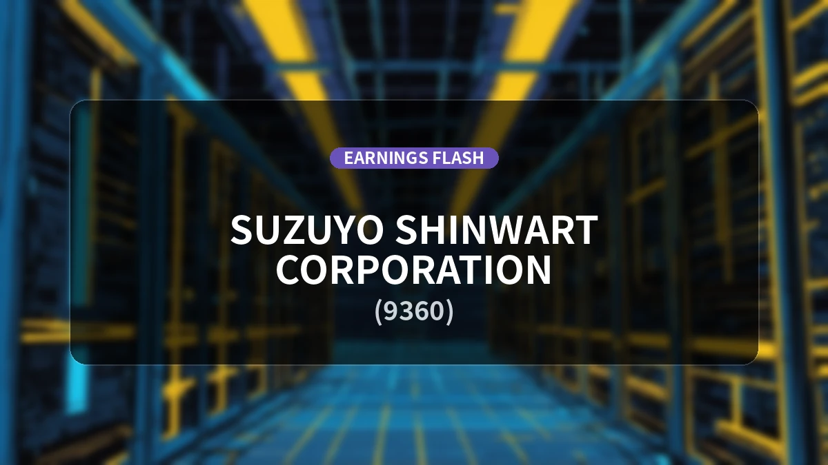 Suzuyo Sinto(9360) Earnings Report: Net Sales -3.6% YoY, Net Income Attributable to Owners Surge 245.5% YoY to 284 Million Yen