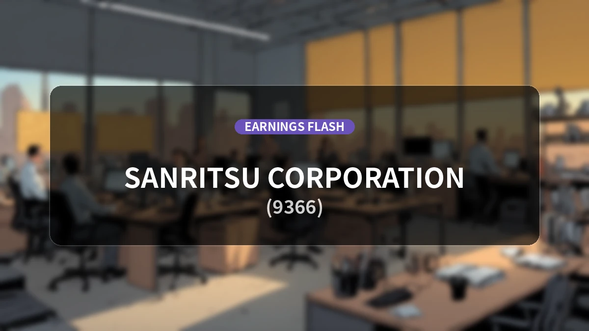Sanritsu (9366) Earnings: Operating Profit Surges +236.2% YoY to 334 Million Yen, Net Profit Up +641.6%