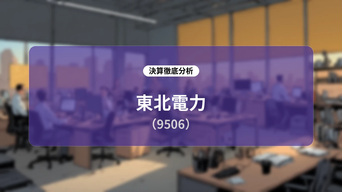 東北電力 2026年度第1四半期決算分析:燃調タイムラグと定期検査影響による減益構造と需要創出に向けた成長戦略