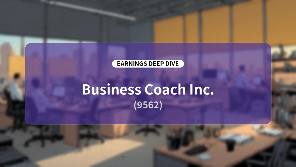 Business Coaching (9562) FY2026 Q3 Earnings Deep Dive: Structural Reform Through DX Divestiture and 'Qualitative Transformation,' Evolving into a Human Capital Management Producer