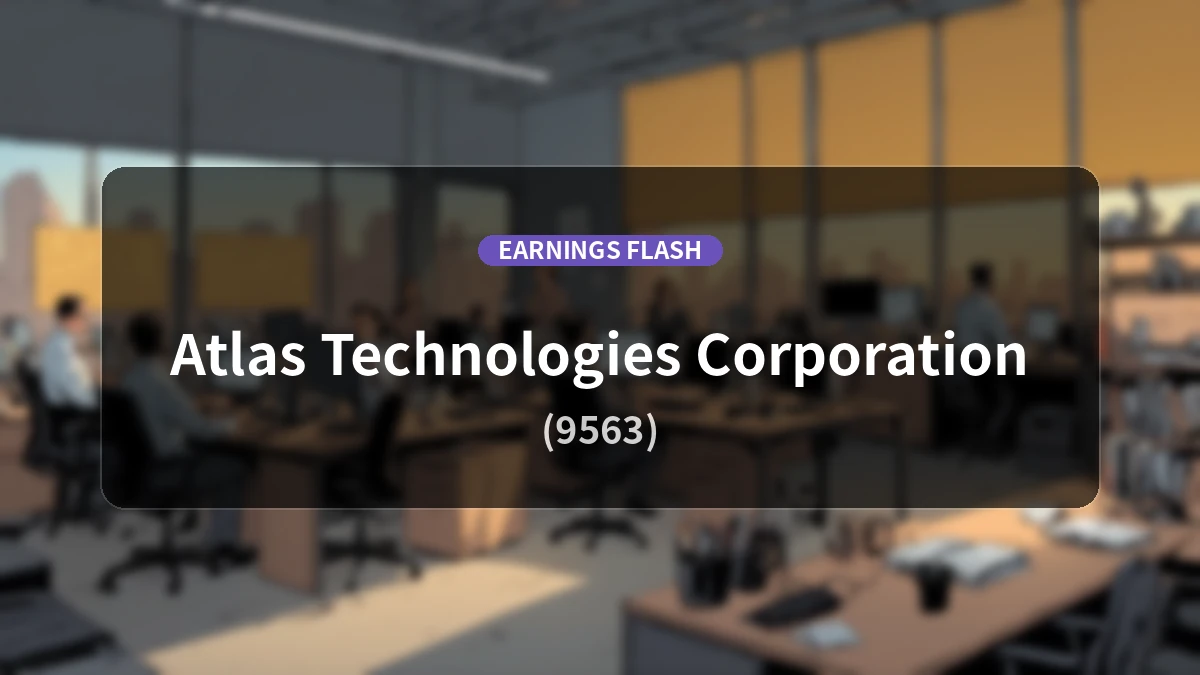 Atlas Technologies (9563) Reports Earnings: Operating Profit at 86 Million Yen, Net Sales Up 12.7% YoY