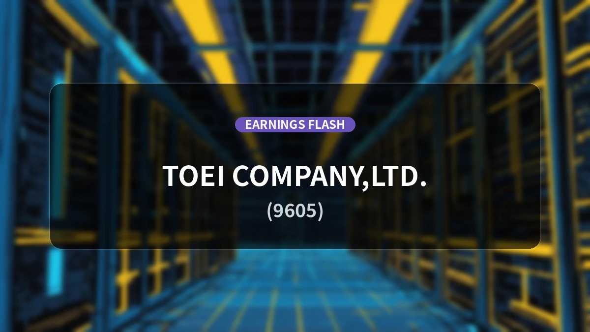 Toei (9605) Earnings: Operating Income Up 9.9% YoY to 8.49 Billion Yen, Ordinary Income Increases 4.9%