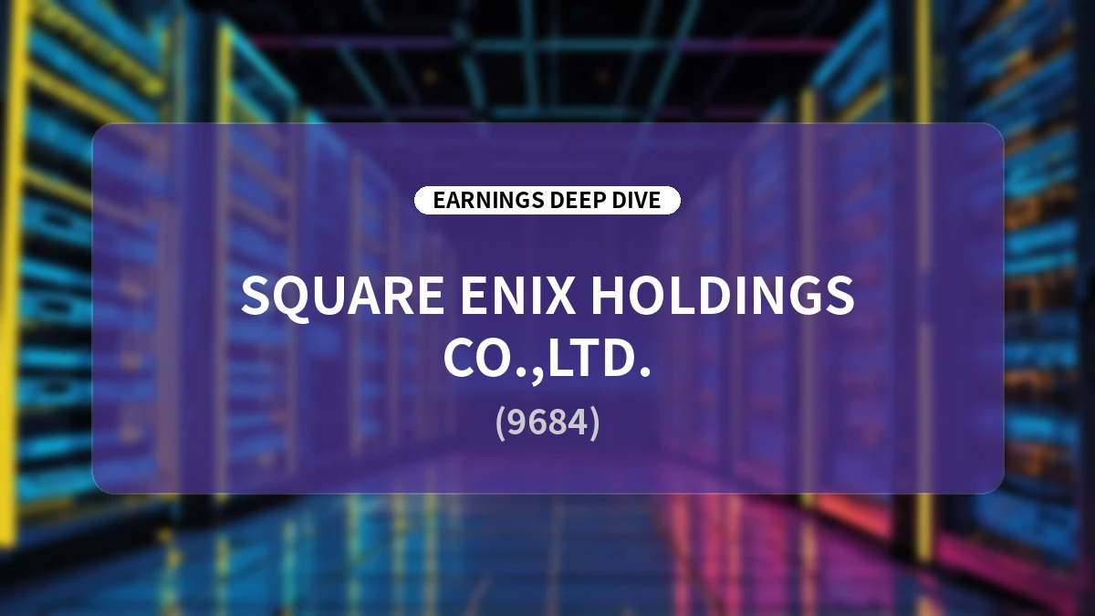 Square Enix Holdings Q1 FY2027 Earnings Analysis: Strong Growth Driven by Core Digital Entertainment Segment