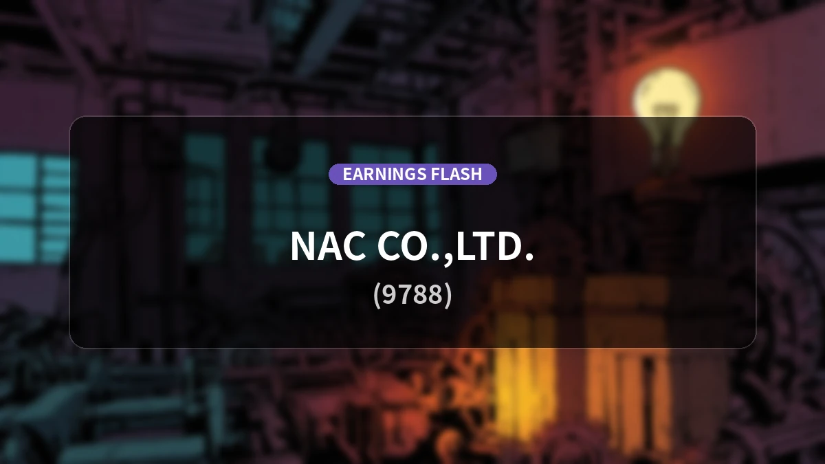 NAC Co., Ltd. (9788) Reports Q3 Earnings: Sales Down 4.1% YoY, Operating Loss of 55 Million Yen