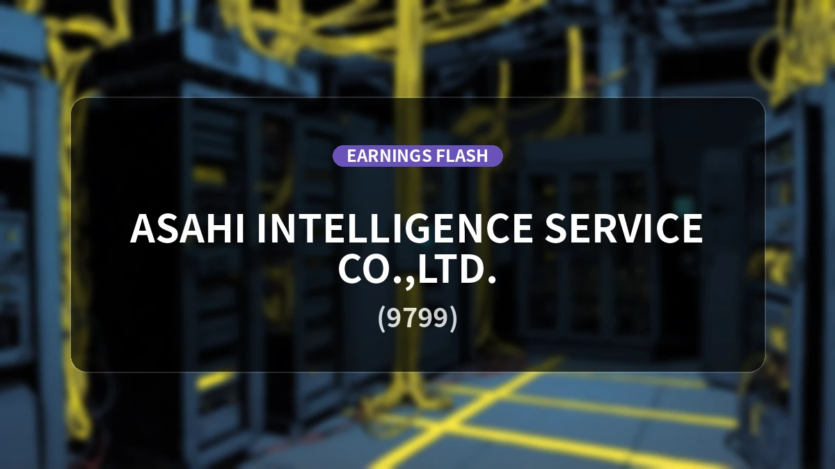 Asahi Information Service(9799) Earnings: Operating Income Up 20.7% YoY to 323 Million Yen