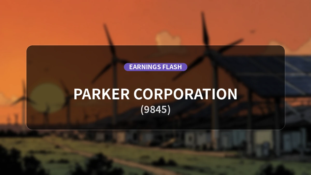 Parker Corporation (9845) Reports Latest Earnings: Net Sales Up +11.7% YoY to JPY 19.35 Billion, Operating Profit Down -3.8% YoY