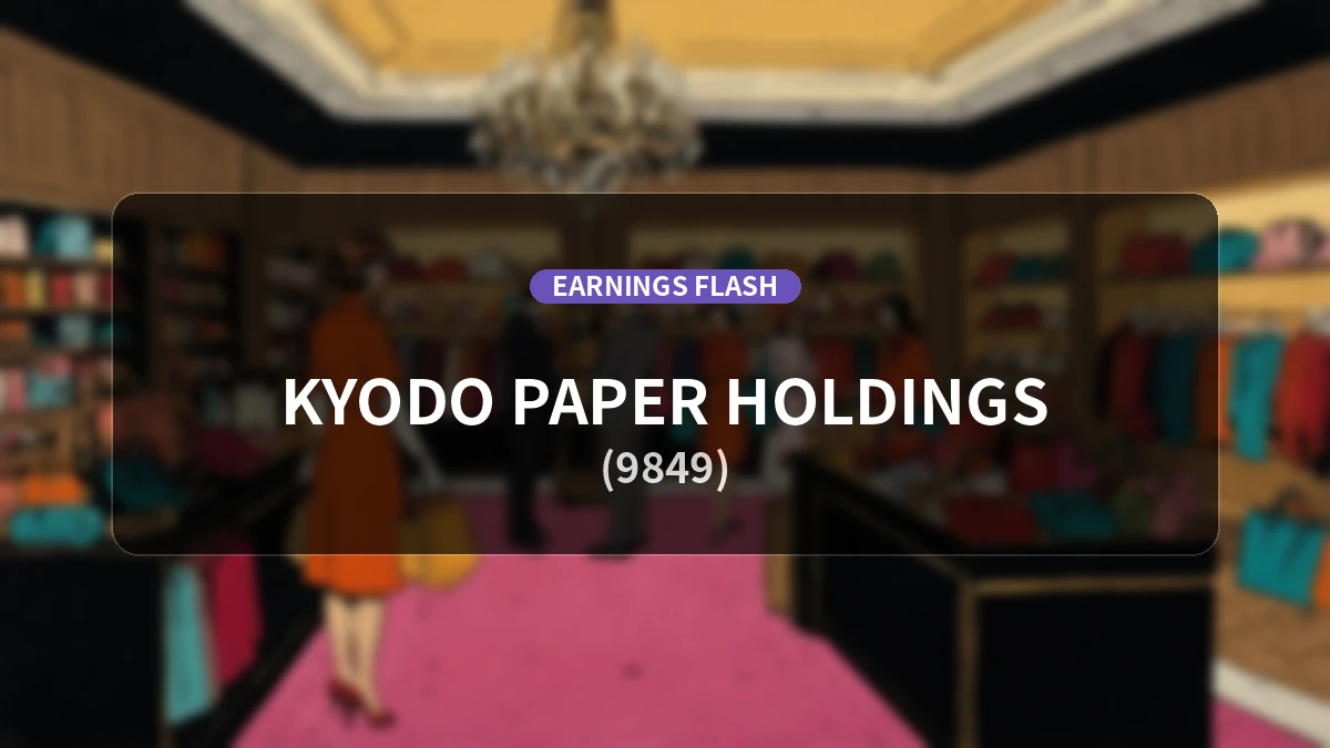 Kyodo Shi-Pan Holdings (9849) Earnings: Operating Income Surges 762.9% YoY to 20 Million Yen, Ordinary Income Up 82.5%