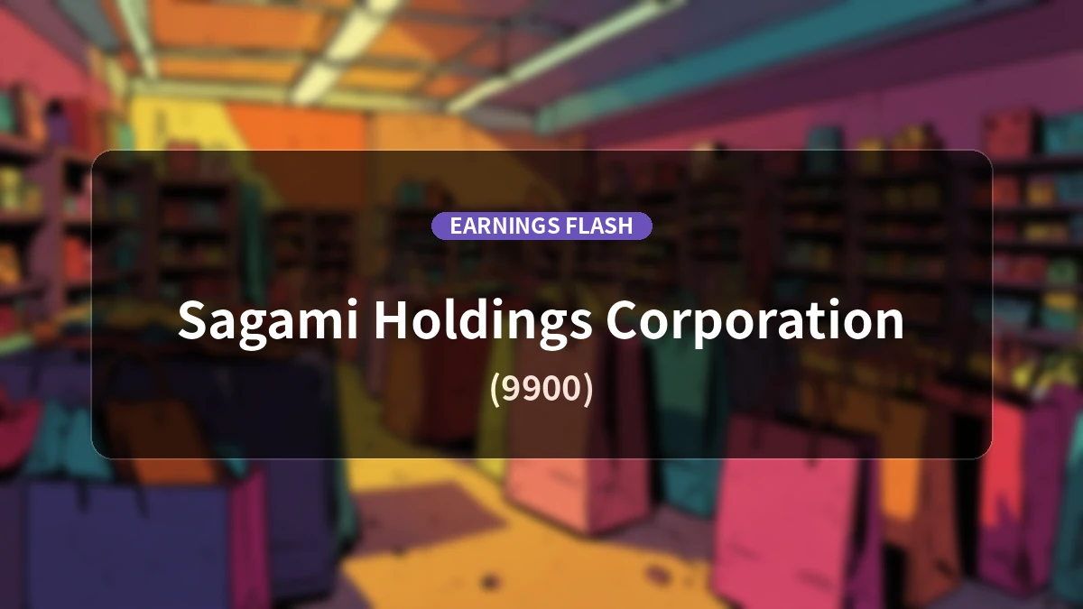 Sagami Holdings (9900) Earnings: Operating Profit Decreased by 13.3% YoY to 685 Million Yen
