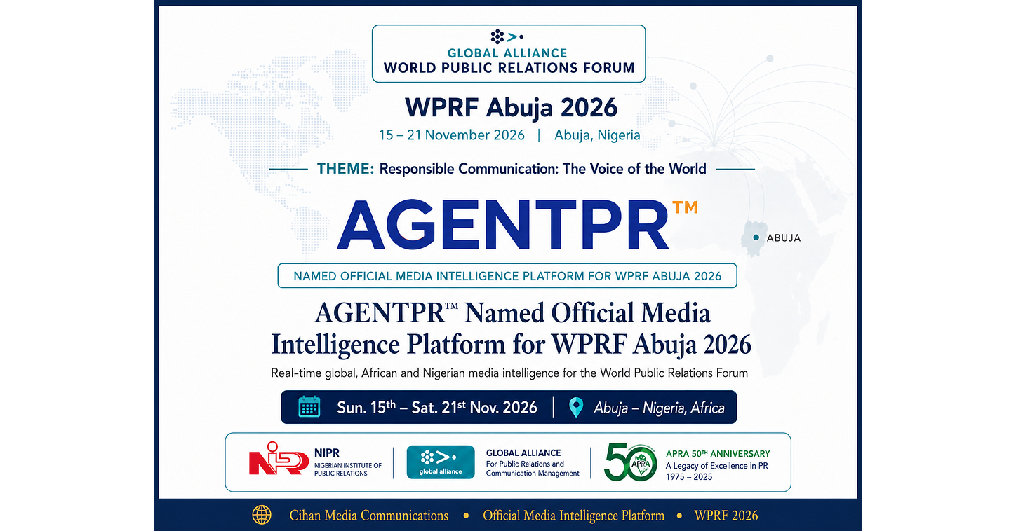 AGENTPR™ Named Official Media Intelligence Platform for WPRF Abuja 2026